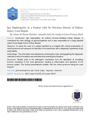 IgA Nephropathy in a Patient with No Previous History of Kidney Injury: Case Report