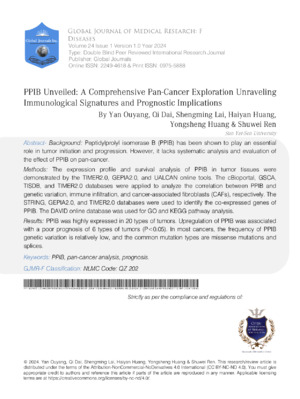 PPIB Unveiled: A Comprehensive Pan-Cancer Exploration Unraveling Immunological Signatures and Prognostic Implications