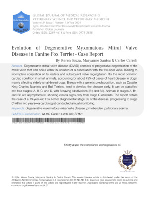 Evolution of Degenerative Myxomatous Mitral Valve Disease in a Canine Fox Terrier: A Case Report