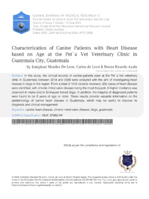 Characterization of Canine Patients with Heart Disease based on Age at the Pet`a Vet Veterinary Clinic in Guatemala City, Guatemala