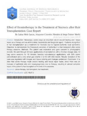 Effect of Ozoniotherapy in the Treatment of Necrosis after Hair Transplantation: Case Report