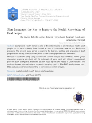 Sign Language, The Key to Improve the Health Knowledge of Deaf People