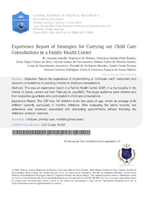 Experience Report of Strategies for Carrying Out Child Care Consultations in A Family Health Center