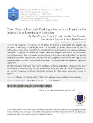 Yacon Flour: A Functional Food Ingredient with Impact on the Adipose 2 Tissue Remodeling of Obese Rats