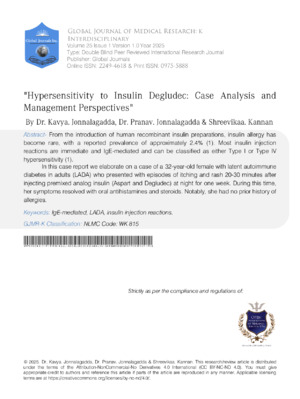 Hypersensitivity to Insulin Degludec: Case Analysis and Management Perspectives