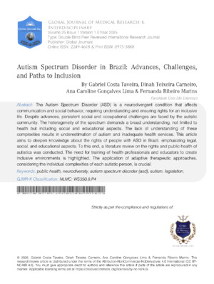 Autism Spectrum Disorder in Brazil: Advances, Challenges, and Paths  to Inclusion