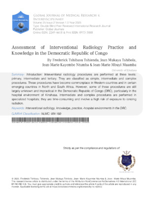 Assessment of Interventional Radiology Practice and Knowledge in the Democratic Republic of Congo